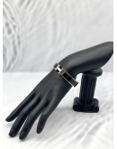 HERMES CLIC CLAC H NARROW BRACELET IN BLACK WITH SILVER HARDWARE -FULL SET-