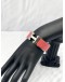 HERMES CLIC CLAC H BRACELET IN PASTEL RED WITH SILVER PLATED HARDWARE
