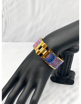 (LIKE NEW) HERMES CHARNIERE MULTICOLOR DESIGN WITH GOLD PLATED HARDWARE -FULL SET- 
