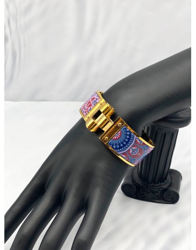 (LIKE NEW) HERMES CHARNIERE MULTICOLOR DESIGN WITH GOLD PLATED HARDWARE -FULL SET- 
