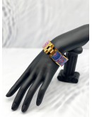 (LIKE NEW) HERMES CHARNIERE MULTICOLOR DESIGN WITH GOLD PLATED HARDWARE -FULL SET- 