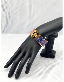 (LIKE NEW) HERMES CHARNIERE MULTICOLOR DESIGN WITH GOLD PLATED HARDWARE -FULL SET- 