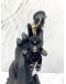 (LIKE NEW) GUCCI BLACK PLEXIGLASS CRYSTALS TEDDY BEAR KEYCHAIN 