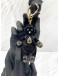 (LIKE NEW) GUCCI BLACK PLEXIGLASS CRYSTALS TEDDY BEAR KEYCHAIN 