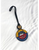 (UNUSED) BRAUN BUFFEL BLACK / MULTICOLOR KEYCHAIN