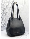 (LIKE NEW) BRAUN BUFFEL BLACK SOFT LEATHER SHOULDER BAG WITH EXTRA COMPARTMENT 