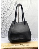 (LIKE NEW) BRAUN BUFFEL BLACK SOFT LEATHER SHOULDER BAG WITH EXTRA COMPARTMENT 