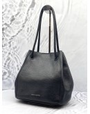 (LIKE NEW) BRAUN BUFFEL BLACK SOFT LEATHER SHOULDER BAG WITH EXTRA COMPARTMENT 