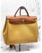 (LIKE NEW) HERMES HERBAG PM 31 CANVAS WITH BROWN CALFSKIN LEATHER CROSSBODY BAG 