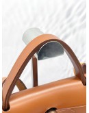 (LIKE NEW) HERMES HERBAG PM 31 CANVAS WITH BROWN CALFSKIN LEATHER CROSSBODY BAG 