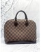 (LIKE NEW) LOUIS VUITTON ALMA PM BROWN DAMIER EBENE CANVAS GOLD HARDWARE DOUBLE ZIP CLOSURE HANDLE BAG