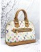 LOUIS VUITTON ALMA PM MULTICOLOR IN WHITE CANVAS GOLD HARDWARE DOUBLE ZIP CLOSURE HANDLE BAG