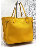 (LIKE NEW) LOUIS VUITTON NEVERFULL MM TOTE BAG IN YELLOW EPI LEATHER