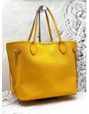 (LIKE NEW) LOUIS VUITTON NEVERFULL MM TOTE BAG IN YELLOW EPI LEATHER