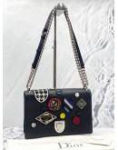 (LIKE NEW) CHRISTIAN DIOR MEDIUM BLACK PATCHWORK DIORAMA BAG 