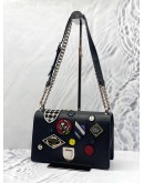 (LIKE NEW) CHRISTIAN DIOR MEDIUM BLACK PATCHWORK DIORAMA BAG 
