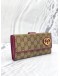 GUCCI BEIGE/MAGENTA GG CANVAS LOVELY HEART CONTINENTAL WALLET 