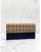 (LIKE NEW) BURBERRY SMALL SCALE CHECK AND BLACK LEATHER CONTINENTAL WALLET -FULL SET-