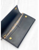 (LIKE NEW) BURBERRY SMALL SCALE CHECK AND BLACK LEATHER CONTINENTAL WALLET -FULL SET-