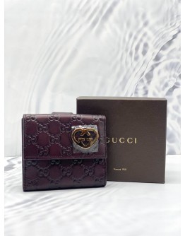 (UNUSED) GUCCI GUCCISSIMA LOVELY HEART FRENCH FLAP WALLET 