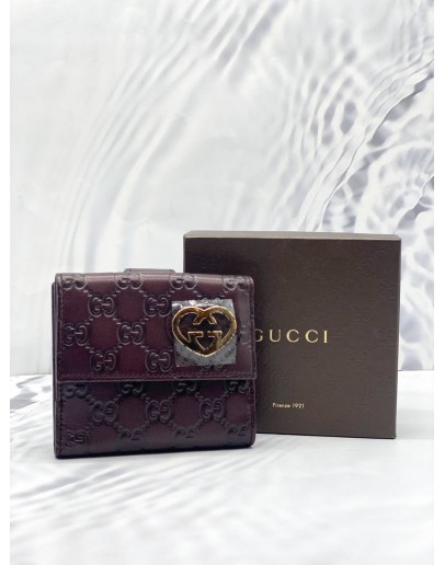 (UNUSED) GUCCI GUCCISSIMA LOVELY HEART FRENCH FLAP WALLET 