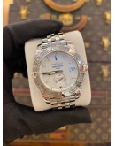 (LIKE NEW) 2018 BREITLING GALACTIC 36 REF A3733012/A717 WHITE DIAMOND MOTHER OF PEARL DIAL 36MM AUTOMATIC WATCH -FULL SET-