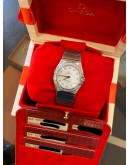 (LIKE NEW) 2020 OMEGA CONSTELLATION REF 123.15.27.60.55.002 WHITE DIAMOND MOTHER OF PEARL DIAL DIAMOND BEZEL 27MM QUARTZ WATCH -FULL SET-