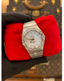 (LIKE NEW) 2020 OMEGA CONSTELLATION REF 123.15.27.60.55.002 WHITE DIAMOND MOTHER OF PEARL DIAL DIAMOND BEZEL 27MM QUARTZ WATCH -FULL SET-