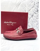(LIKE NEW) SALVATORE FERRAGAMO RED GANCINI ORNAMENT DRIVER LOAFERS SIZE 6 1/2