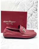 (LIKE NEW) SALVATORE FERRAGAMO RED GANCINI ORNAMENT DRIVER LOAFERS SIZE 6 1/2