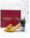 (LIKE NEW) SALVATORE FERRAGAMO BOW ACCENTS PATENT LEATHER SANDALS SIZE 6 1/2