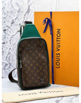 (LIKE NEW) 2024 LOUIS VUITTON AVENUE SLING-BAG IN BORNEO GREEN -FULL SET- 