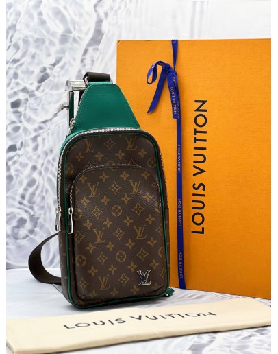 (LIKE NEW) 2024 LOUIS VUITTON AVENUE SLING-BAG IN BORNEO GREEN -FULL SET- 