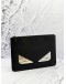 FENDI MONSTER EYES BUGS ZIPPED CLUTCH IN BLACK