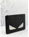 FENDI MONSTER EYES BUGS ZIPPED CLUTCH IN BLACK