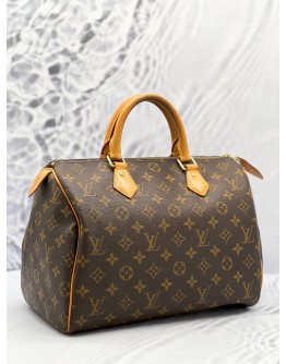 (PRE OWNED) LOUIS VUITTON SPEEDY 30 BAG IN BROWN MONOGRAM CANVAS 