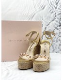 (LIKE NEW) SOPHIA WEBSTER DINA LEATHER-TRIMMED WEDGES ESPADRILLES SIZE 37