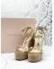 (LIKE NEW) SOPHIA WEBSTER DINA LEATHER-TRIMMED WEDGES ESPADRILLES SIZE 37