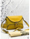 (PRE OWNED) BURBERRY YELLOW LEATHER CROSSBODY BAG 