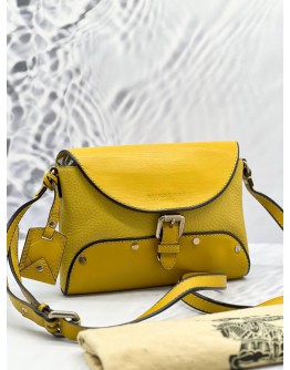 (PRE OWNED) BURBERRY YELLOW LEATHER CROSSBODY BAG 