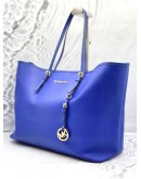(LIKE NEW) MICHAEL KORS BLUE COWHIDE LEATHER TOTE BAG 
