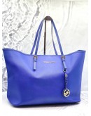(LIKE NEW) MICHAEL KORS BLUE COWHIDE LEATHER TOTE BAG 
