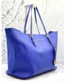 (LIKE NEW) MICHAEL KORS BLUE COWHIDE LEATHER TOTE BAG 