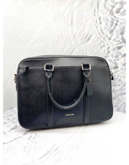 COACH BLACK LEATHER METROPOLITAN SLIM BRIEFCASE