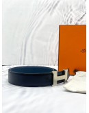 (LIKE NEW) HERMES CONSTANCE H BUCKLE BELT BLACK NAVY BLUE -FULL SET-