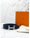 (LIKE NEW) HERMES CONSTANCE H BUCKLE BELT BLACK NAVY BLUE -FULL SET-