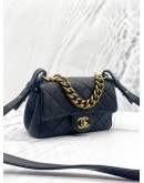 (LIKE NEW) CHANEL BLACK MINI TRAPEZIO FLAP QUILTED CROSSBODY BAG
