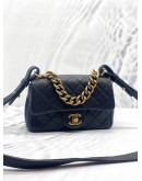 (LIKE NEW) CHANEL BLACK MINI TRAPEZIO FLAP QUILTED CROSSBODY BAG