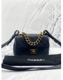 (LIKE NEW) CHANEL BLACK MINI TRAPEZIO FLAP QUILTED CROSSBODY BAG