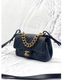 (LIKE NEW) CHANEL BLACK MINI TRAPEZIO FLAP QUILTED CROSSBODY BAG